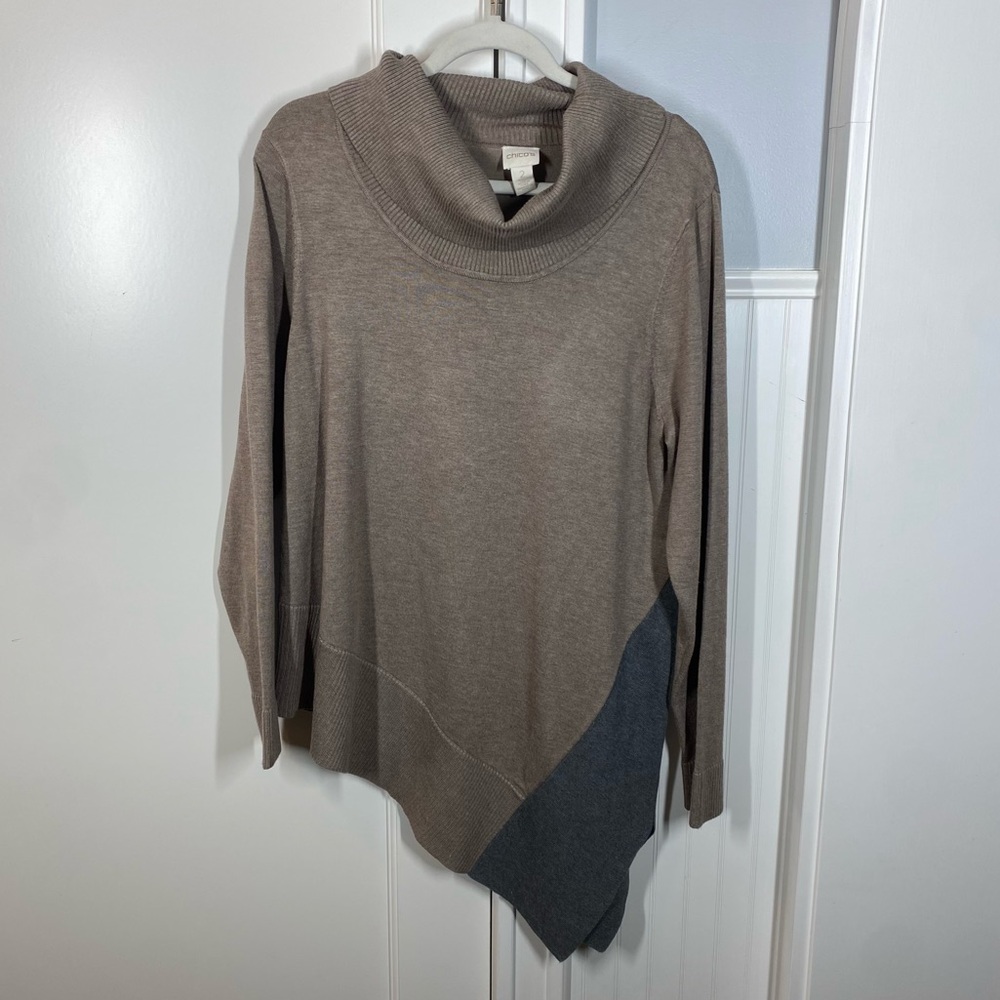 Chico’s Color Blocked Giselle Pullover‎ Sweater size Large NWT fall winter work